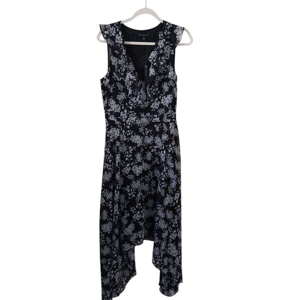 Banana Republic Monochrome Floral High-Low Dress